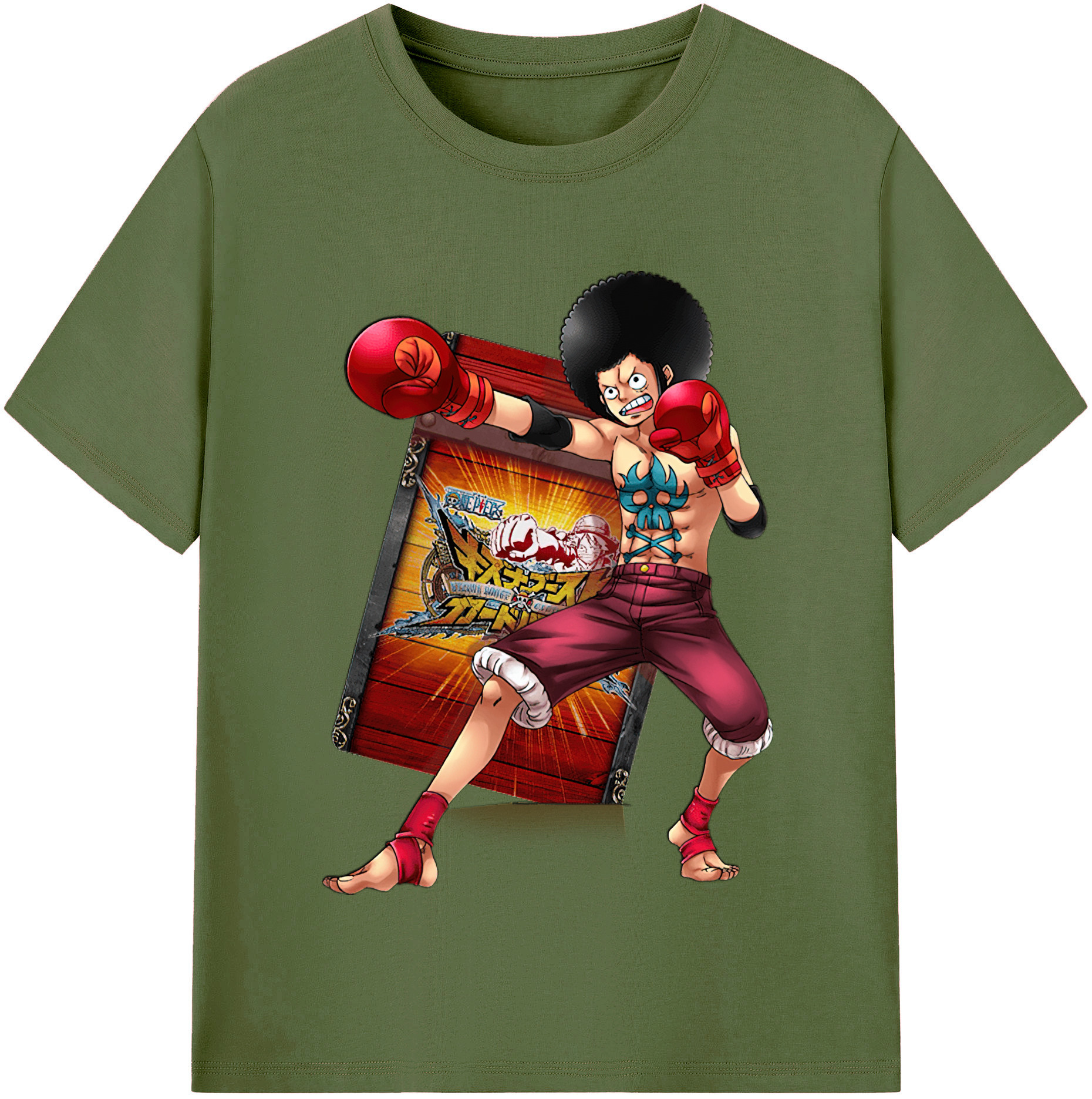 ワンピース モンキー・D・ルフィ ONE PIECE Monkey D. Luffy 綿100％半袖Tシャツ（フロントプリント）